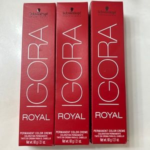 3 brand new, never opened Schwarzkopf IGORA Royal color 4-0 medium brown.